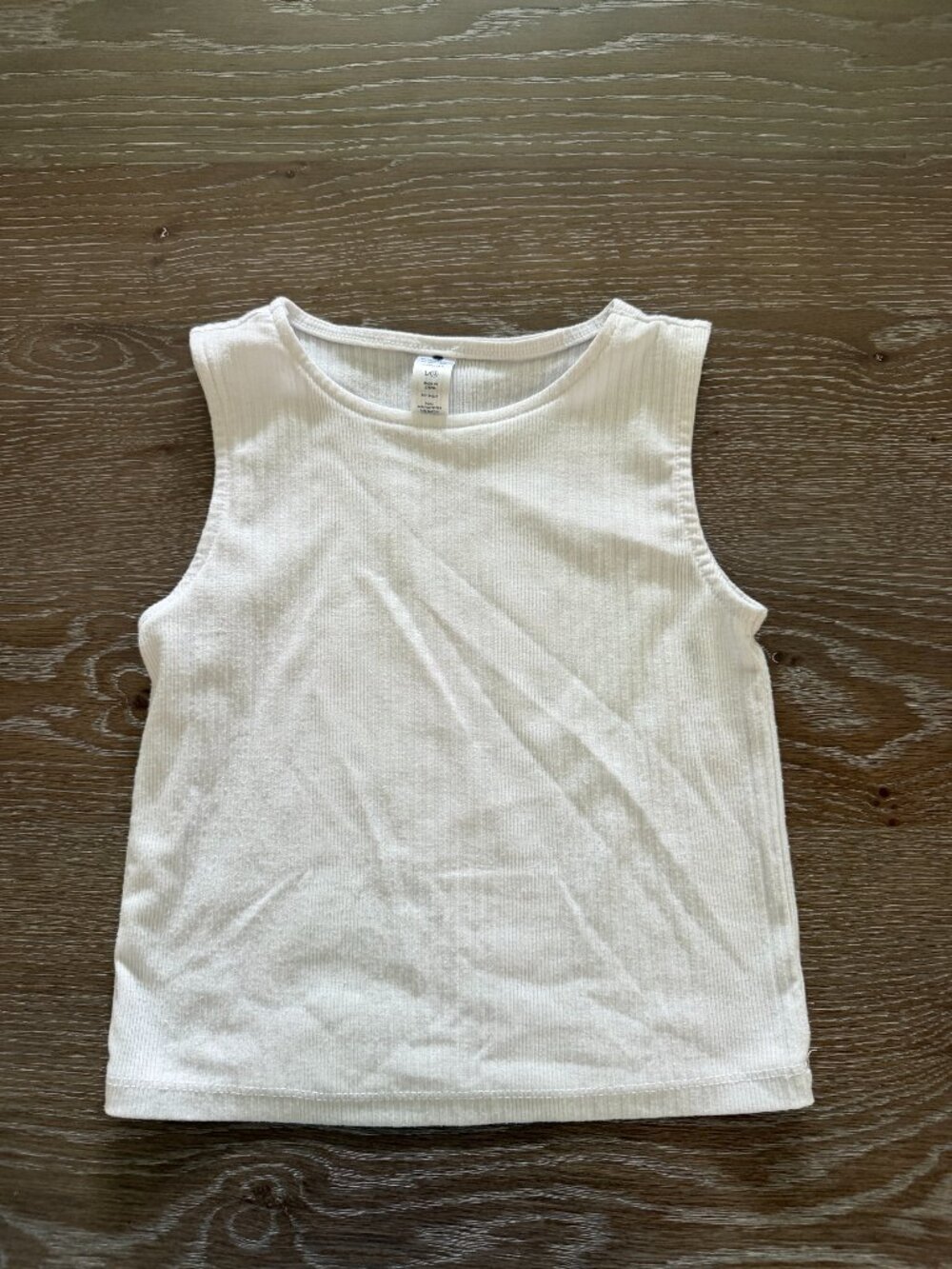 Girls White Yogalicious ribbed tank top sleeveless shirt size Large 12